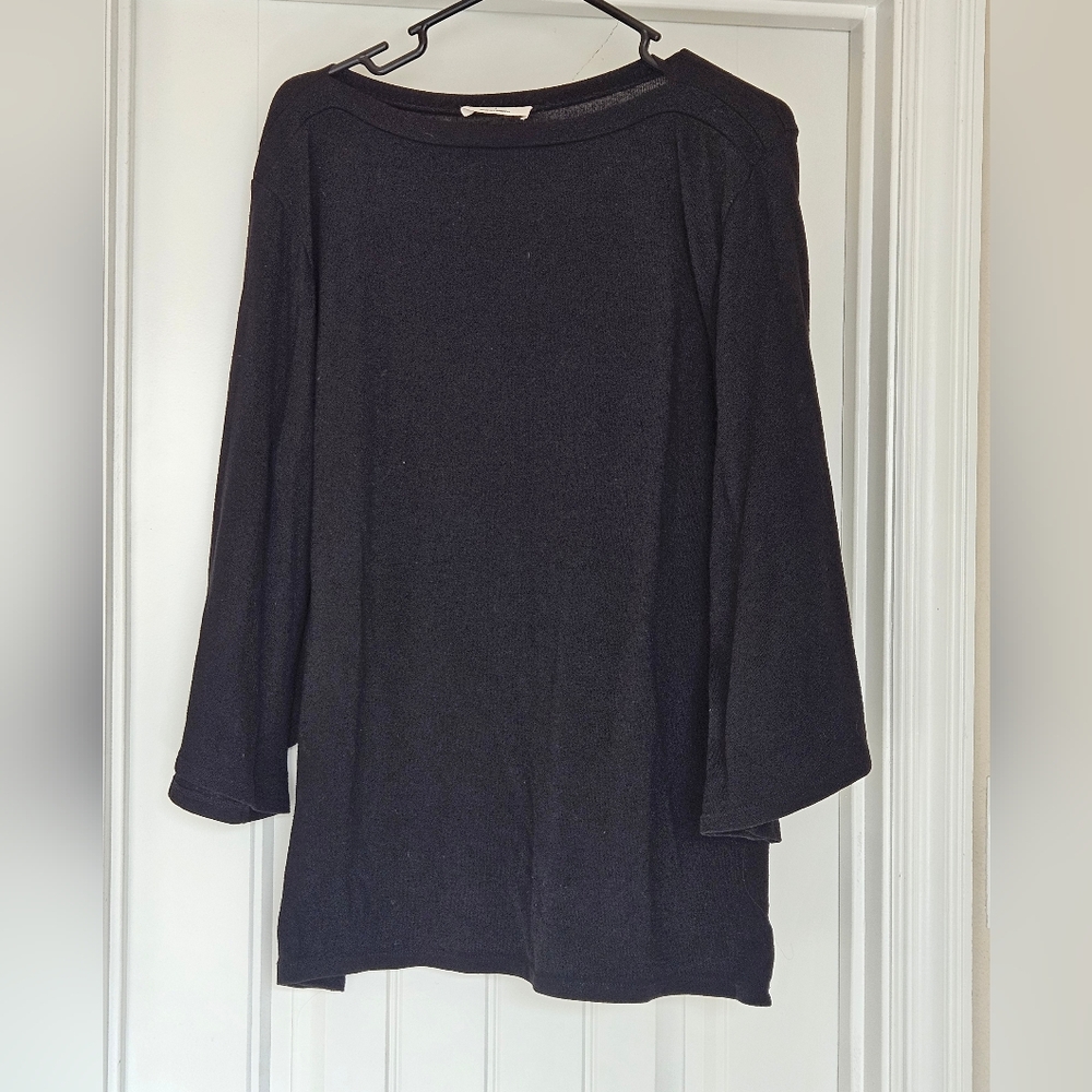 Black oversized sweater with bell sleeves